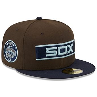 Men's New Era Brown/Navy Chicago White Sox Comiskey Park 75th Anniversary Walnut 9FIFTY Fitted Hat