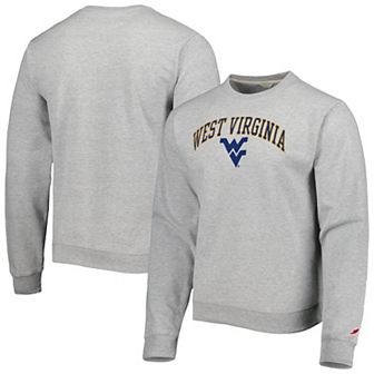 Men's League Collegiate Wear Gray West Virginia Mountaineers 1965 Arch Essential Fleece Pullover Sweatshirt