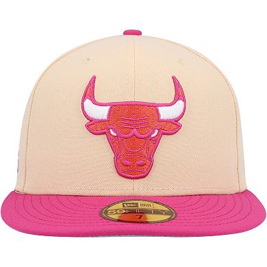 Men's New Era Orange/Pink Chicago Bulls Passion Mango 59FIFTY Fitted Hat