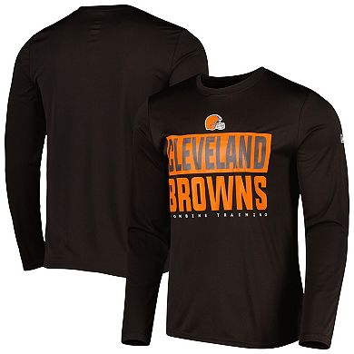 Men's New Era Brown Cleveland Browns Combine Authentic Offsides Long Sleeve T-Shirt