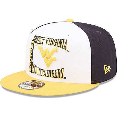 Men's New Era White/Navy West Virginia Mountaineers Retro Sport 9FIFTY Snapback Hat