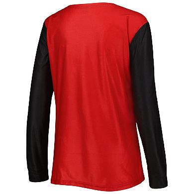 Women's FOCO Red Wisconsin Badgers Ugly Long Sleeve T-Shirt & Pajama Pants Sleep Set