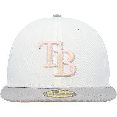 Men's New Era White/Gray Tampa Bay Rays 2008 World Series Side Patch Undervisor 59FIFTY Fitted Hat