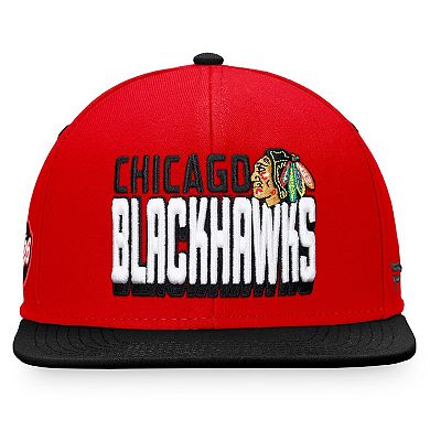 Men's Fanatics Branded Red/Black Chicago Blackhawks Heritage Retro Two-Tone Snapback Hat
