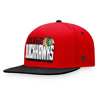 Men's Fanatics Branded Red/Black Chicago Blackhawks Heritage Retro Two-Tone Snapback Hat