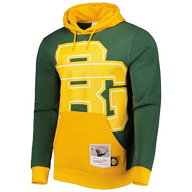 Men's Mitchell & Ness Green Green Bay Packers Big Face 5.0 Pullover Hoodie