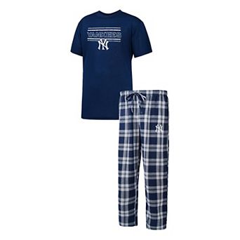 Men's Concepts Sport Navy/Gray New York Yankees Badge T-Shirt & Pants Sleep Set
