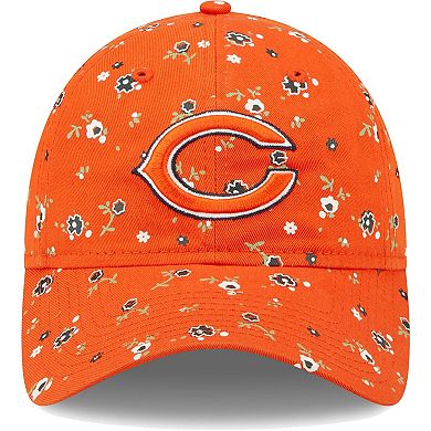 Women's New Era Orange Chicago Bears  Floral 9TWENTY Adjustable Hat