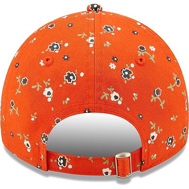 Women's New Era Orange Chicago Bears  Floral 9TWENTY Adjustable Hat