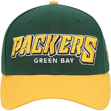 Youth Mitchell & Ness Green/Gold Green Bay Packers Shredder Adjustable Hat