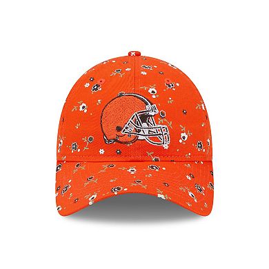 Women's New Era Orange Cleveland Browns Floral 9TWENTY Adjustable Hat