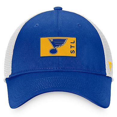 Men's Fanatics Branded Blue/White St. Louis Blues Authentic Pro Rink Trucker Snapback Hat