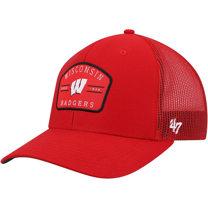 Mens 47 Red Wisconsin Badgers Prime Trucker Snapback Hat