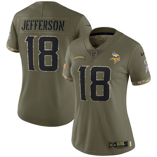 Women's Nike Justin Fields Olive 2022 Salute to Service Limited Jersey Size: Small