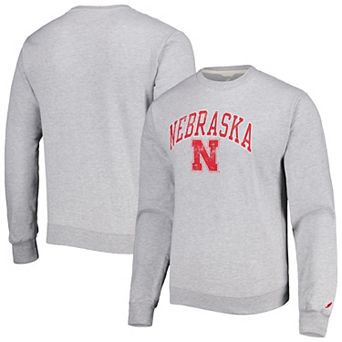 Men's League Collegiate Wear Gray Nebraska Huskers 1965 Arch Essential Pullover Sweatshirt