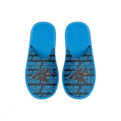 Youth FOCO Carolina Panthers Scuff Wordmark Slide Slippers