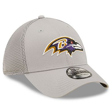 Men's New Era Gray Baltimore Ravens Team Neo 39THIRTY Flex Hat