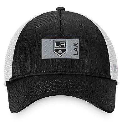 Men's Fanatics Branded Black/White Los Angeles Kings Authentic Pro Rink Trucker Snapback Hat