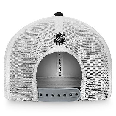 Men's Fanatics Branded Black/White Los Angeles Kings Authentic Pro Rink Trucker Snapback Hat