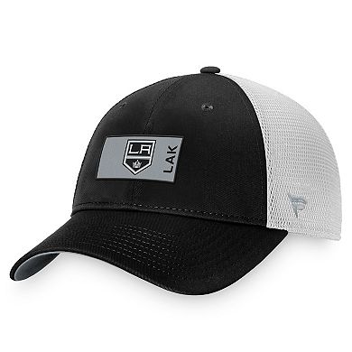 Men's Fanatics Branded Black/White Los Angeles Kings Authentic Pro Rink Trucker Snapback Hat