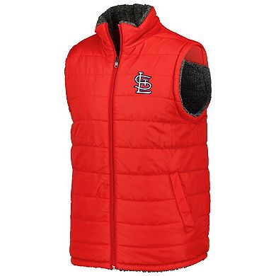 Men's G-III Sports by Carl Banks Red/Charcoal St. Louis Cardinals Power Hitter Reversible Full-Zip Vest
