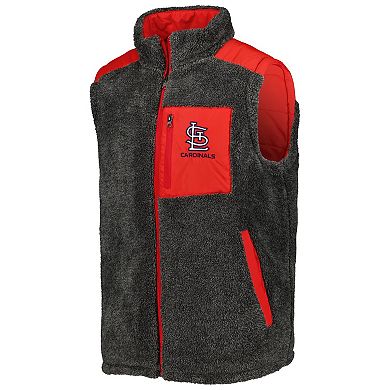 Men's G-III Sports by Carl Banks Red/Charcoal St. Louis Cardinals Power Hitter Reversible Full-Zip Vest