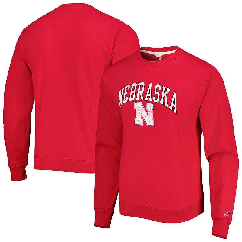 Mens League Collegiate Wear Scarlet Nebraska Huskers 1965 Arch Essential P
