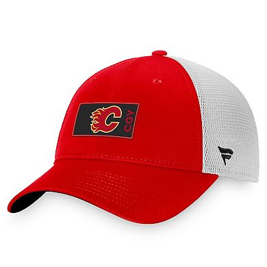 Men's Fanatics Branded Red Calgary Flames Authentic Pro Rink Trucker Snapback Hat