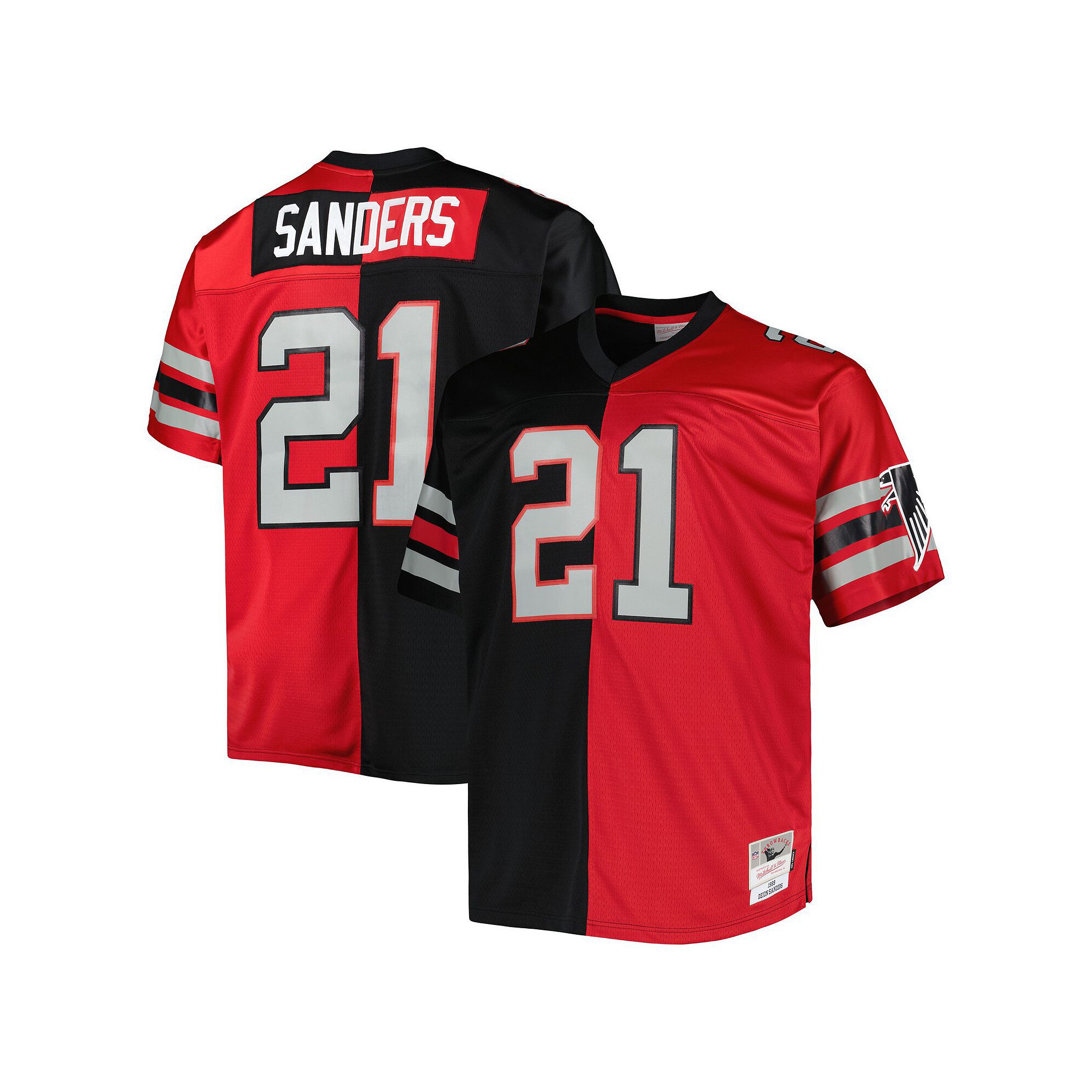 Mens Mitchell & Ness Deion Sanders Black/Red Atlanta Falcons Big & Tall Sp