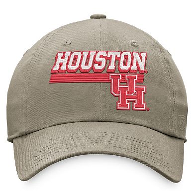 Men's Top of the World Khaki Houston Cougars Slice Adjustable Hat