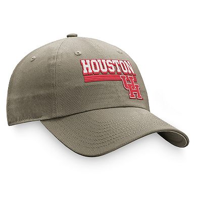 Men's Top of the World Khaki Houston Cougars Slice Adjustable Hat