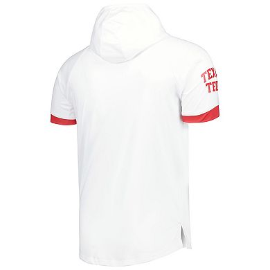 Men's Under Armour White Texas Tech Red Raiders On-Court Raglan Hoodie T-Shirt
