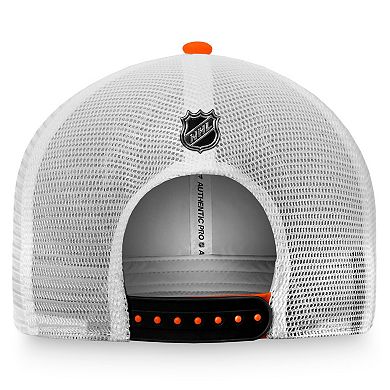 Men's Fanatics Branded Orange/White Anaheim Ducks Authentic Pro Rink Trucker Snapback Hat
