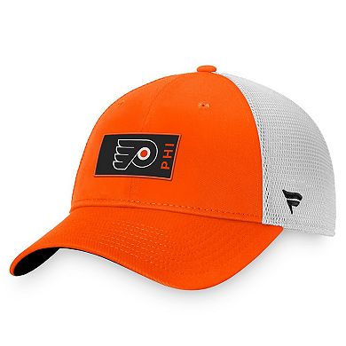Men's Fanatics Branded Orange Philadelphia Flyers Authentic Pro Rink Trucker Snapback Hat