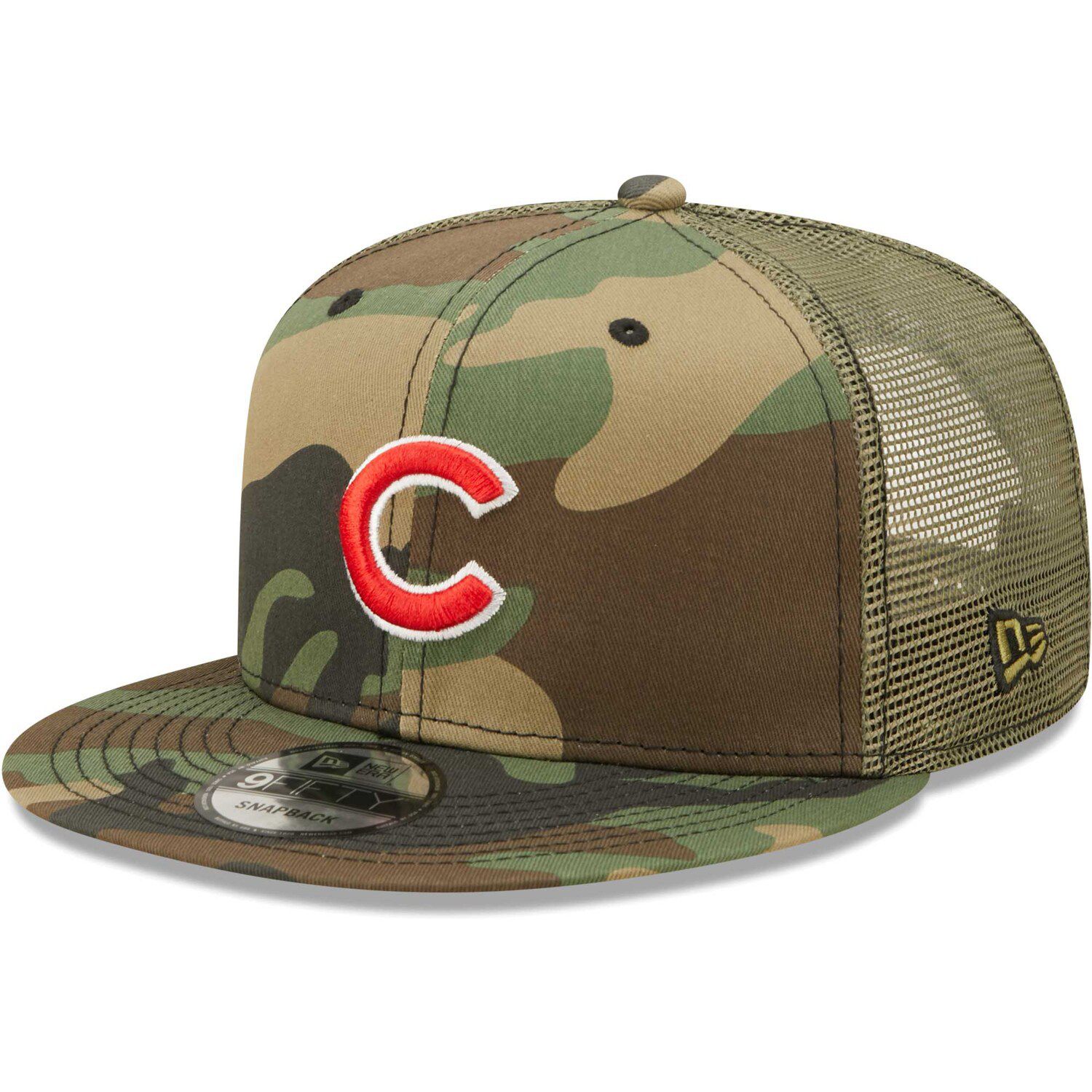 Men's New Era Camo/Olive Cleveland Browns Trucker 9FIFTY Snapback Hat