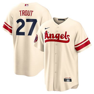 Men's Nike Mike Trout Cream Los Angeles Angels 2022 City Connect Replica Player Jersey