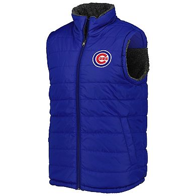 Men's G-III Sports by Carl Banks Royal/Charcoal Chicago Cubs Power Hitter Reversible Full-Zip Vest