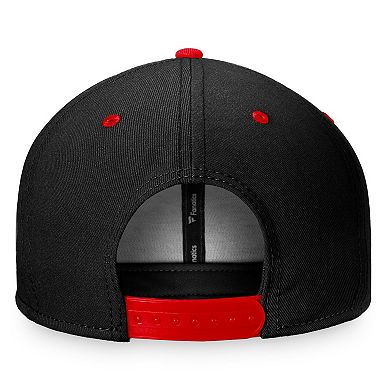 Men's Fanatics Branded Black/Red Chicago Blackhawks Heritage Retro Two-Tone Snapback Hat