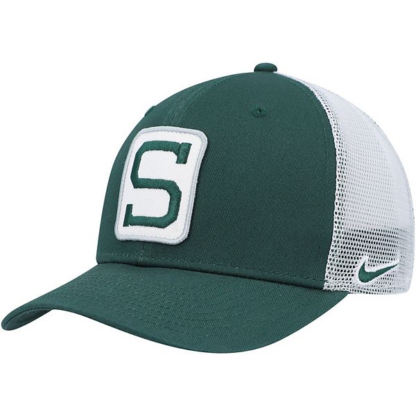 Nike Men's Michigan State Spartans Green Aerobill Swoosh Flex Classic99 Football Sideline Hat, Medium/Large
