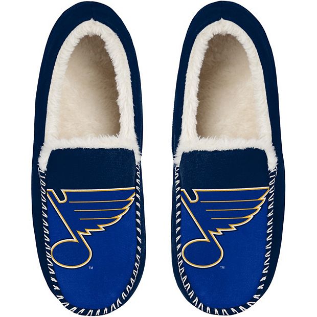 Men s FOCO St. Louis Blues Colorblock Moccasin Slippers