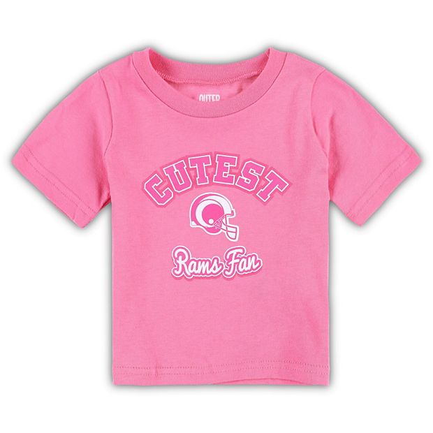 Girls Infant Pink Los Angeles Rams Cutest Fan T Shirt