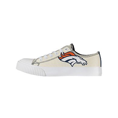 Women's FOCO Cream Denver Broncos Low Top Canvas Shoes