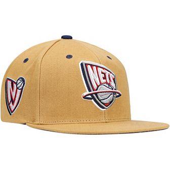 Men's Mitchell & Ness Tan New Jersey Nets Hardwood Classics Wheat Snapback Hat