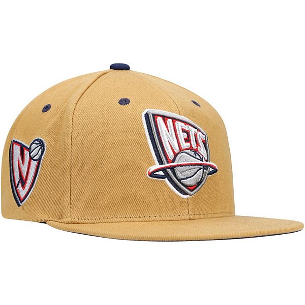 Men's Mitchell & Ness Tan New Jersey Nets Hardwood Classics Wheat Snapback  Hat