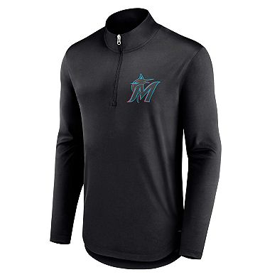 Men's Fanatics Branded Black Miami Marlins Tough Minded Quarter-Zip Jacket