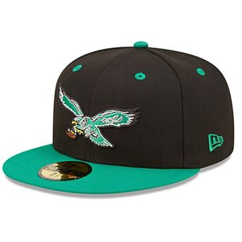 Men's New Era Black/Kelly Green Philadelphia Eagles Flipside 59FIFTY Fitted Hat