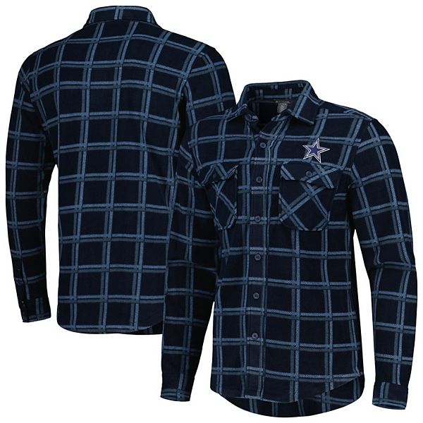 Antigua Dallas Cowboys Black/Gray Carry Long Sleeve Button-Up Shirt