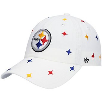 Women's '47 White Pittsburgh Steelers Multi Confetti Clean Up Adjustable Hat