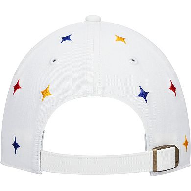 Women's '47 White Pittsburgh Steelers Multi Confetti Clean Up Adjustable Hat