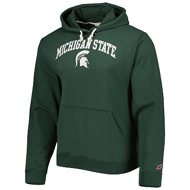 Men's League Collegiate Wear Green Michigan State Spartans Arch Essential Fleece Pullover Hoodie